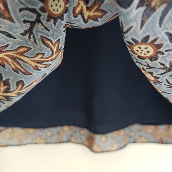 Cabi Provincial Floral Tunic Shirt Dress M Long Sleeve Style 3295 Blue Brown - Picture 9 of 13